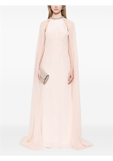 Abito lungo in seta con chiffon rosa chiaro Roland Mouret - donna ROLAND MOURET | RMSS25017GSCNU